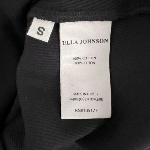 NWT Ulla Johnson Bailey Bow Shoulder Cotton Tank in Noir Black Size Small - Picture 9 of 11